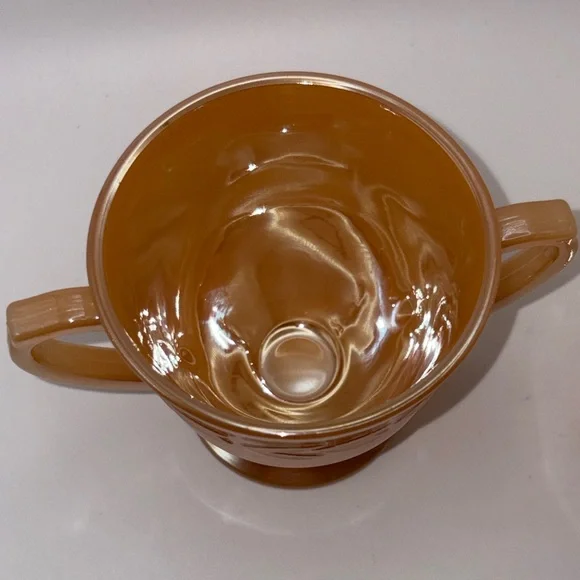 🍑 Vintage Fire King Peach Luster Cream & Sugar Set 🍑 - Picture 5 of 12